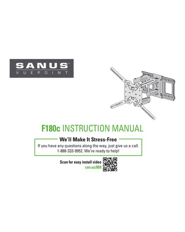 Sanus VuePoint F180c-B2 Full Motion 47-70in TV Wall Bracket
