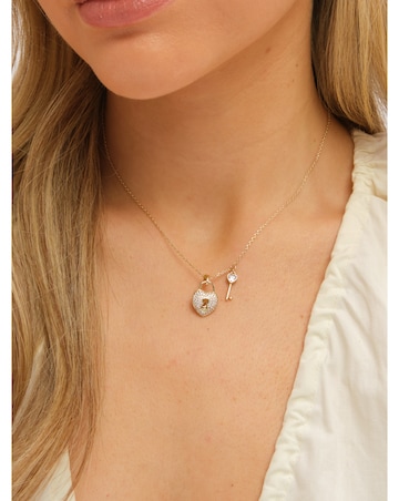 Inicio Gold Plated Padlock Heart Set - Gift Box