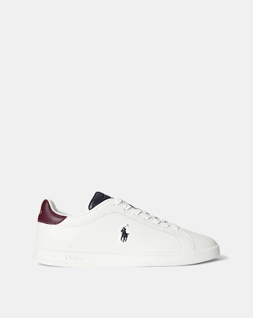 Polo Ralph Lauren Heritage Court Leather Trainers - White Multi