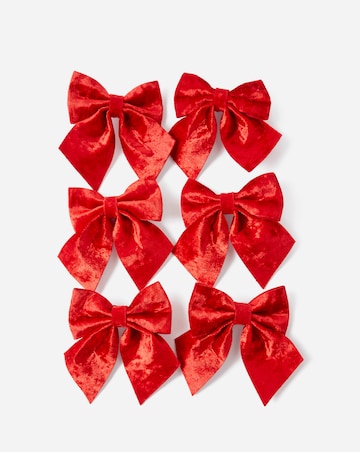 Set of 6 Velvet Bow Decorations