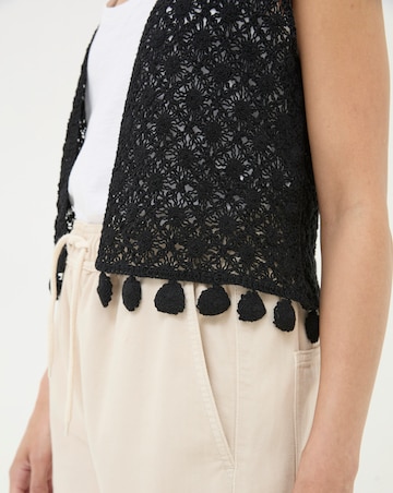 FatFace Coin Trim Crochet Waistcoat