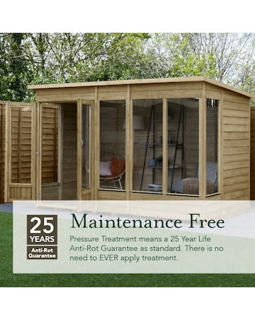 4LIFE Apex Summerhouse 8x6 - Double Door - 4 Window (Home Delivery)