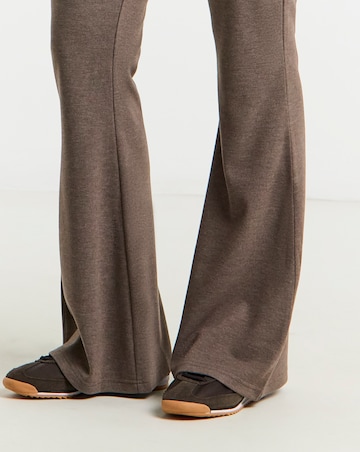 Chocolate Cut & Sew Rib Flared Joggers