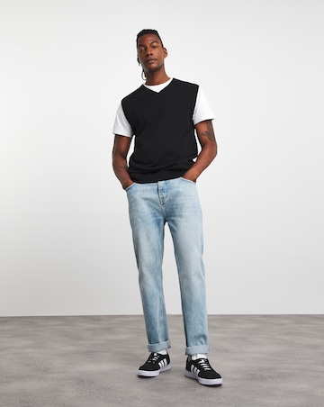 Black Knitted Cotton Sweater Vest