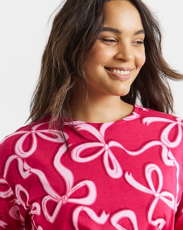 Simply Be Value Long Sleeve Pyjama Set Bow Print