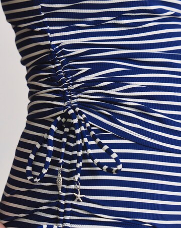 MAGISCULPT Stripe Adjustable Bandeau Tankini Top