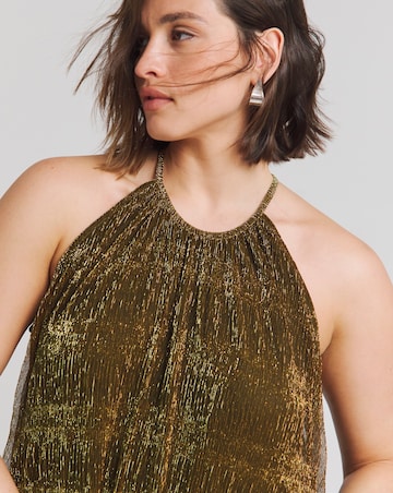 Simply Be Bronze Foil Trapeze Maxi Dress