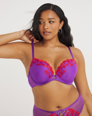 Ann Summers Cherry Kiss Padded Plunge Wired Bra Bright Purple