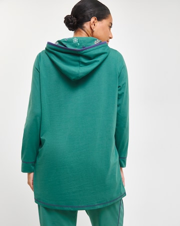 Joe Browns Christmas Longline Hoodie Dark Green