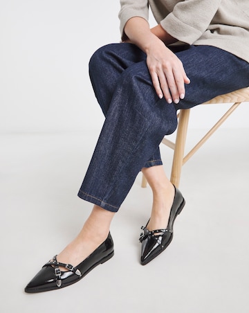 Livorno Pointed Buckle Detail Ballerina Wide E Fit