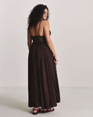 Lace and Lurex Detail Maxi Beach Dress