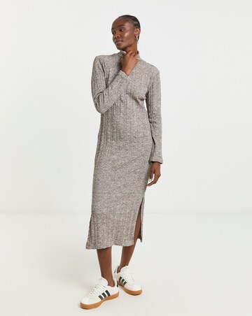 Native Youth Cable Knit Maxi High Neck Dress