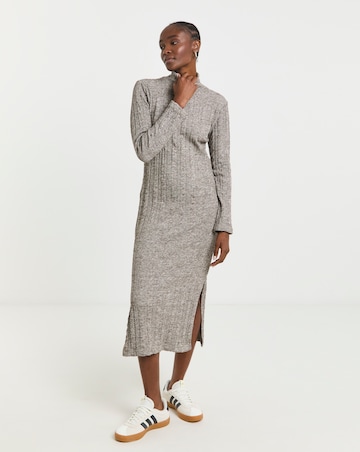 Native Youth Cable Knit Maxi High Neck Dress