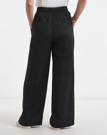 Linen Mix Wide Leg Trousers