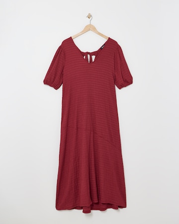 Rose Textured Jersey Asymmetric Seam Maxi Dress