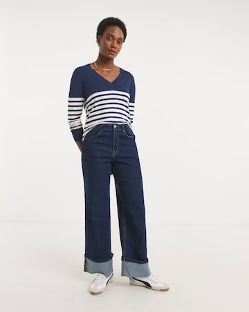 Stripe V Neck Jumper