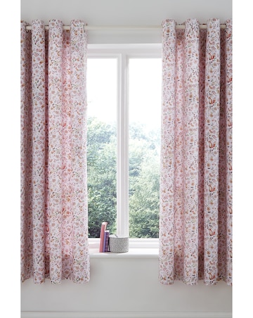 Catherine Lansfield Enchanted Butterfly Eyelet Curtains Two Panels