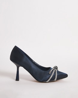 Kara Diamante Knot Heeled Shoes - Extra Wide Fit (EEE)