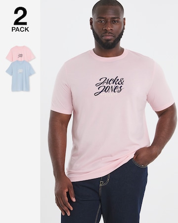 Jack & Jones Avria Logo T-Shirt 2 Pack - Multi
