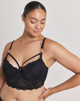 Figleaves Curve Amore Padded Balcony Bra B-F - Black
