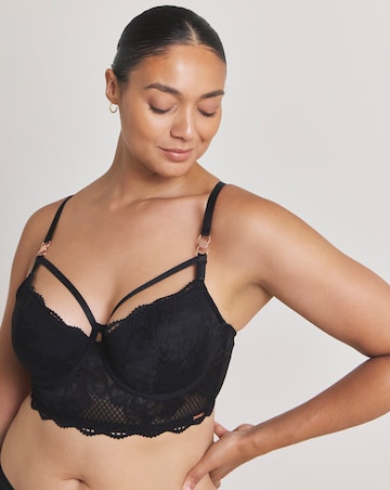 Figleaves Curve Amore Padded Balcony Bra B-F - Black