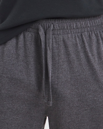 2 Pack Jersey Cuffed Lounge Joggers - Black/Charcoal