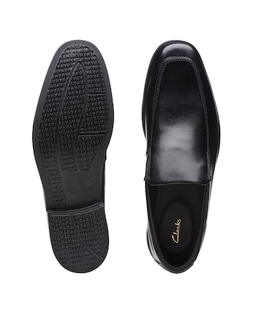 Clarks Howard Edge Shoes Wide Fit - Black