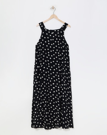 Simply Be Spot Print Crinkle Trazepe Maxi Dress