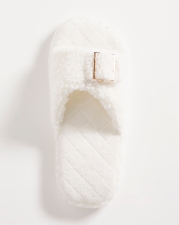 Mule Slipper with Buckle Detail - Wide Fit (E)