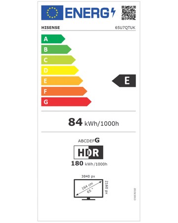 Hisense 65U7QTUK 65in Mini-LED 4K Ultra HD HDR Smart TV