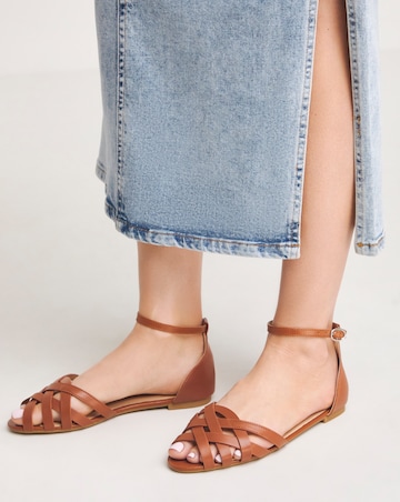 Lydia Cut Out Peep Toe Ballerina - Extra Wide Fit (EEE)