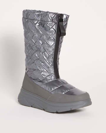 Halo Front Zip Snow Boots - Wide Fit (E)
