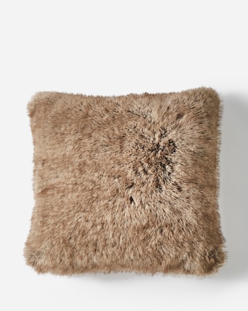 Two-Toned Animal Plush Faux Fur Cushion