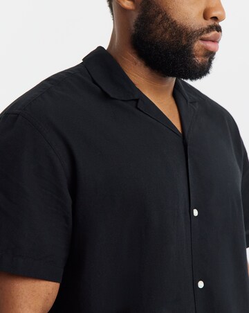 Jack & Jones Breeze Linen Blend Resort Shirt - Black