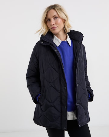 Navy Short Quilted Jacket