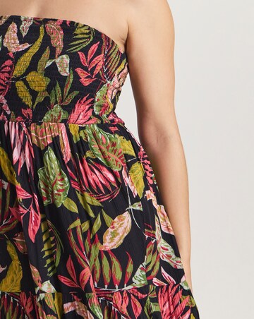 Beach To Beach Shirred Bandeau Beach Dress