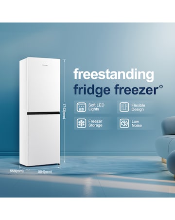 Fridgemaster MC55240E 174cm 50/50 Fridge Freezer White