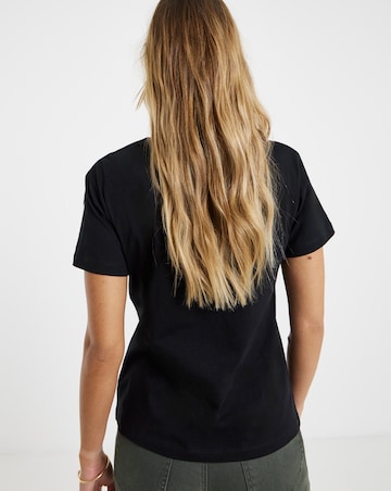 Black Slub Slim Fit Crew Neck T-Shirt