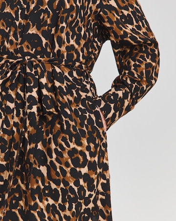 Leopard Print Shirt Dress