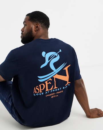 Jack & Jones Aspen Back Graphic T-Shirt - Navy