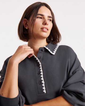 Simply Be Slate Grey Whipstitch Sweatshirt