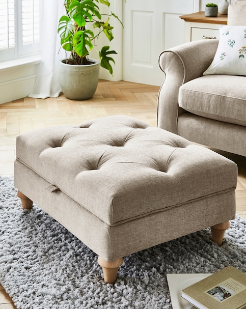 Julipa Colston Chenille Buttoned Storage Footstool