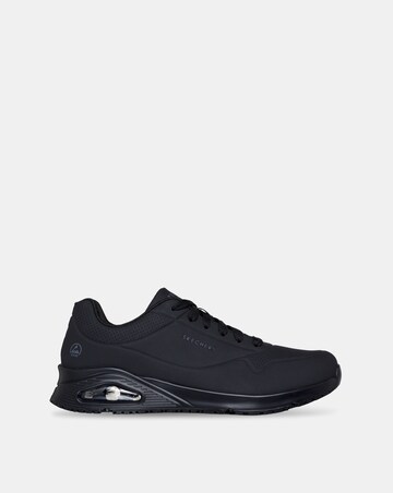 Skechers Lace-Up Athletic Trainers with Air-Cushion Sole - Black