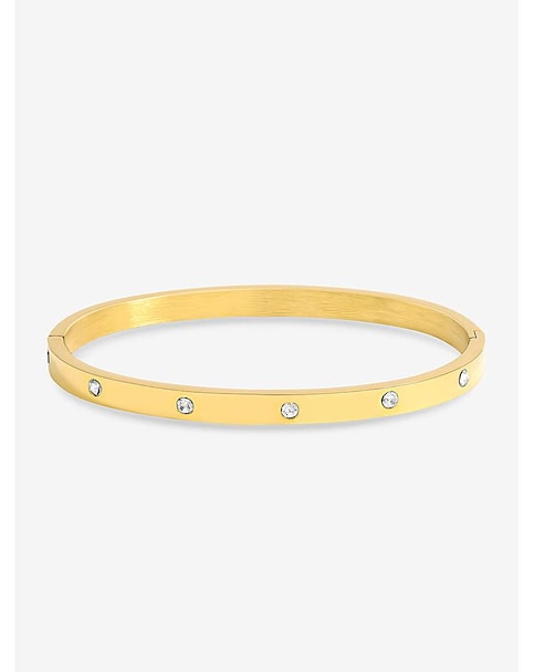 Jon Richard Gold Plated Stainless Steel Crystal Polished Bangle