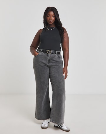 Simply Be Black Racer Neck Bodysuit