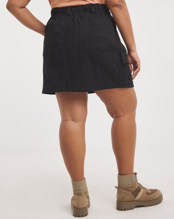 Black Cargo Utility Pocket Mini Skirt