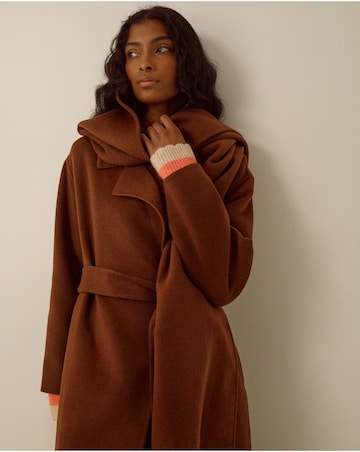 Monsoon Petra Wool Blend Scarf Coat