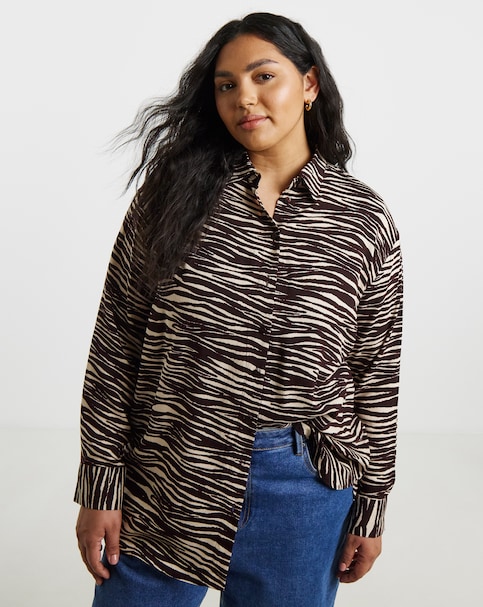 Simply Be Zebra Print Viscose Shirt