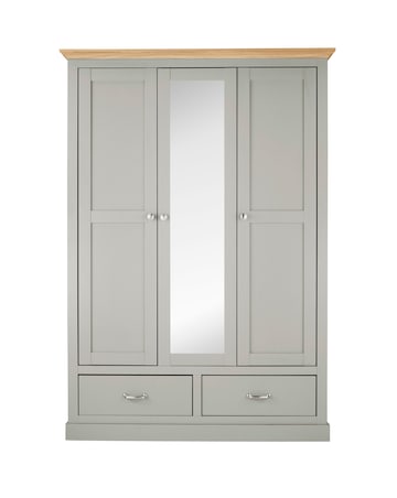 Julipa Ashford 3 Door 2 Drawer Wardrobe with Mirror