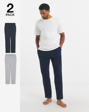 2 Pack Open Hem Lounge Joggers- Grey/Navy